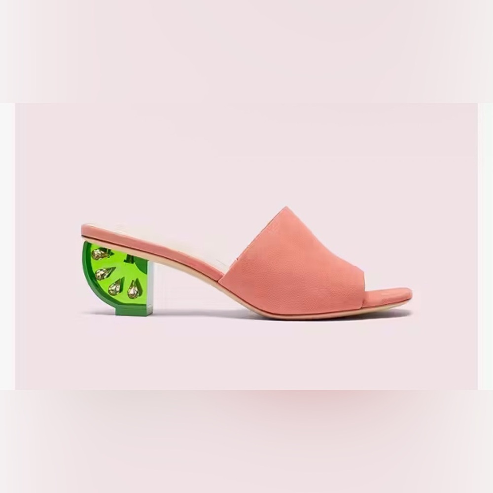 Kate Spade Citrus Slide Sandals in Vibrant Coral Color Size: 6.5